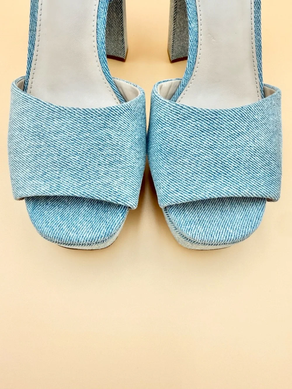 Steve Madden Lourdes Denim Platform Block Heel Sandals 8M